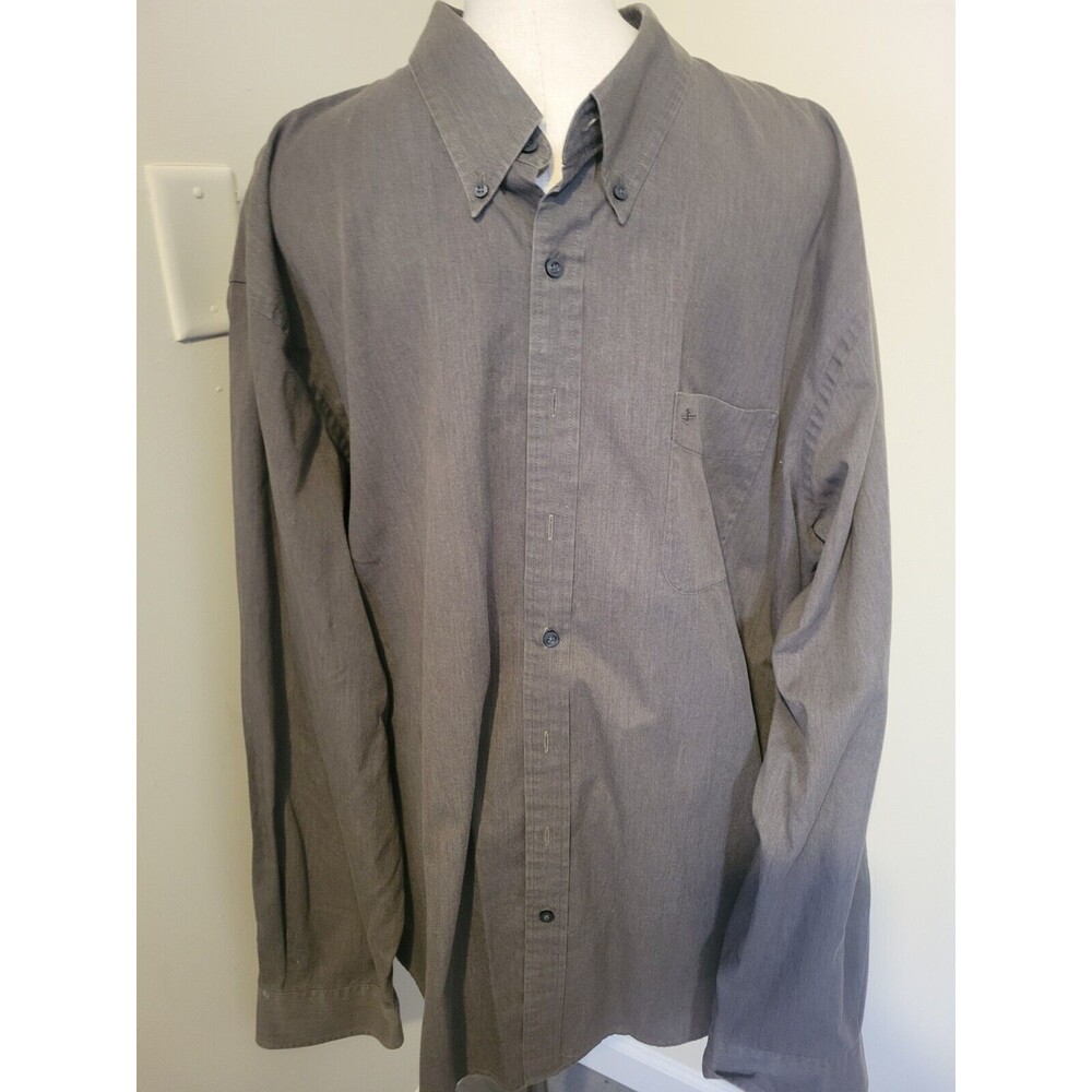 Dockers Shirt Mens Medium Brown Button Down Collared Career Casual‎ Outdoor 3XLT